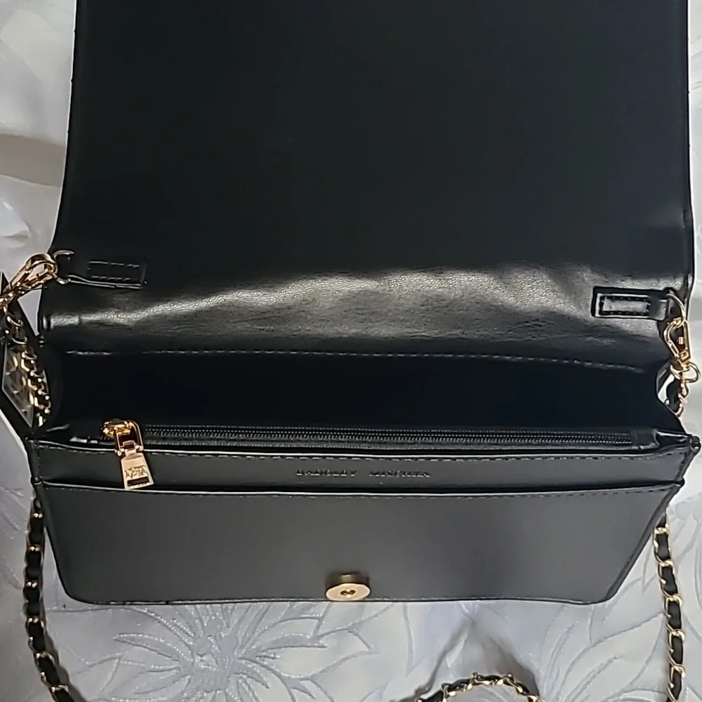 Badgley Mischka Black Crossbody Bag with Gold Accents - Picture 9 of 13